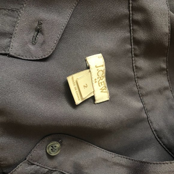 J. Crew Blouse + Button Down + Grey + Size 2 - Picture 6 of 7